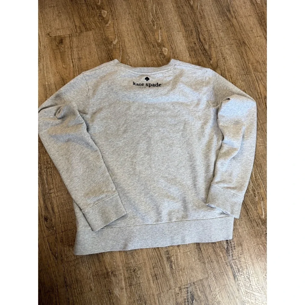 Kate Spade x Disney Minnie Mouse Sweatshirt Gray Medium Glitter Graphic Pullover